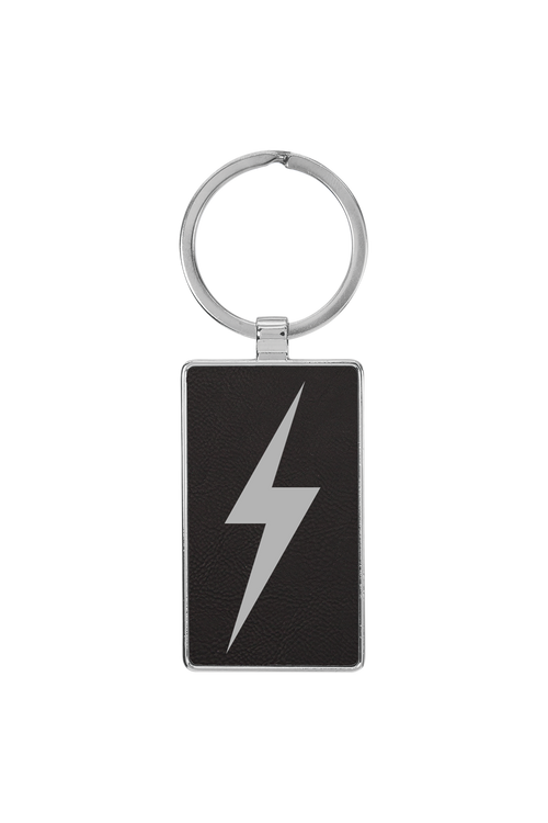 2 3/4" x 1 1/4" Laser Engraved Leatherette/Metal Rectangle Keychain - Bolt