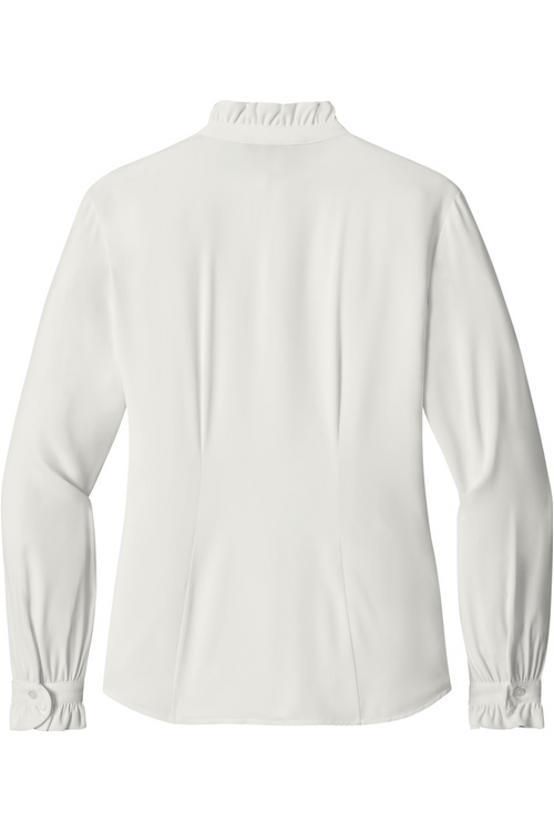 Brooks Brothers Women's Long Sleeve Ruffle Collar Blouse